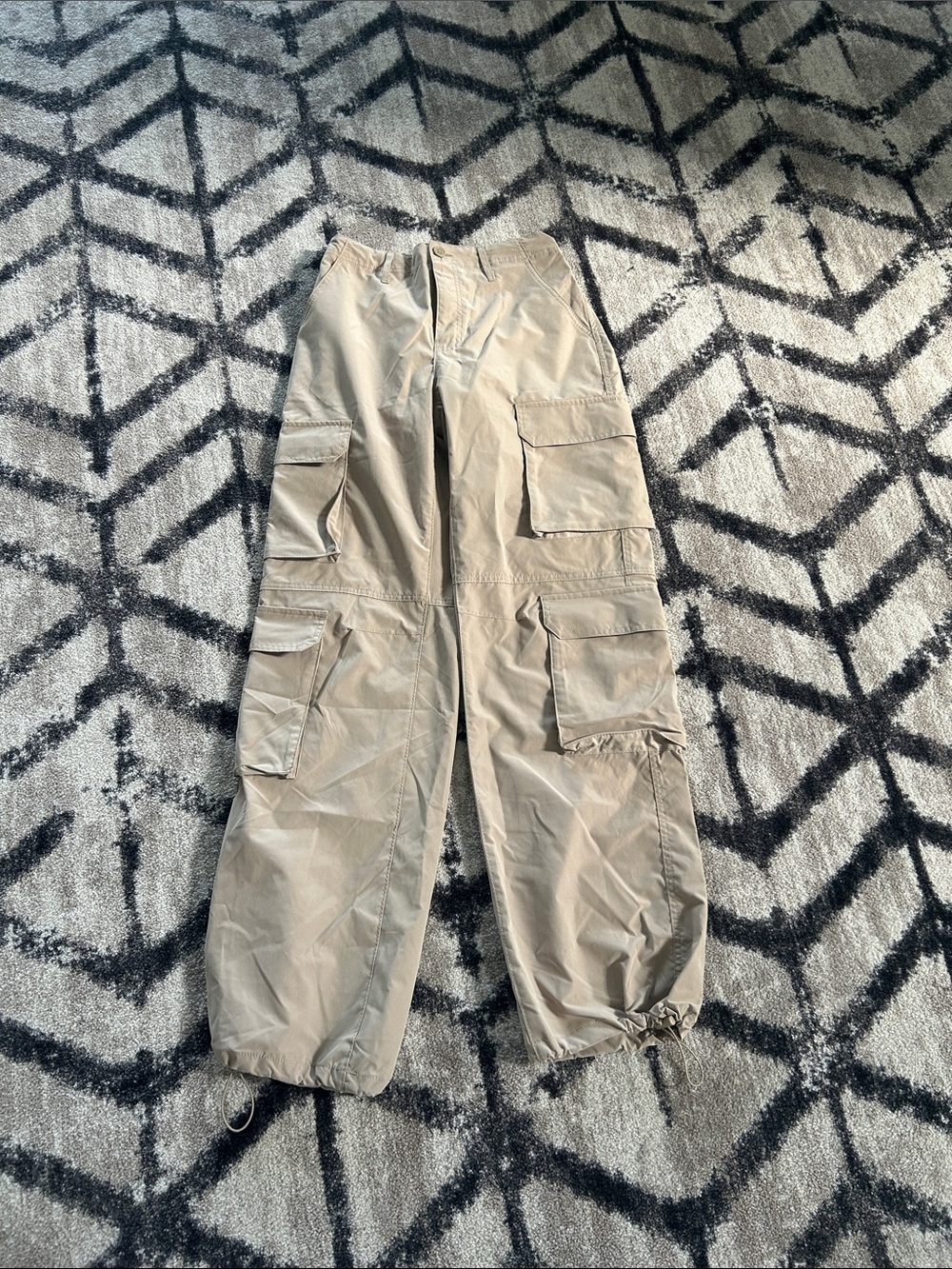 Women's Cargo Pants in Light Khaki - Utility Pocket Trousers